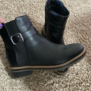 Black Leather Ankle Boots